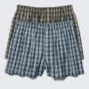 2-Pack Boxer Shorts – Beige & Blue Check