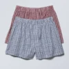 2-Pack Boxer Shorts – Purple Checks Blue Checks