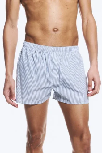 2-Pack Boxer Shorts – White, Blue Stripes