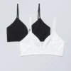 2-Pack Cat Soft Triangle Bra – Black White
