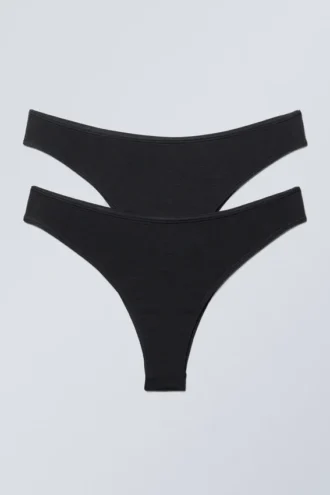 2-Pack Cheeky Modal Brazilian Briefs – Black
