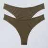 2-Pack Cheeky Modal Brazilian Briefs – Dark Khaki Green