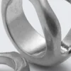 2-Pack Chunky Sculptural Rings – Dusty Silver