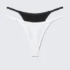 2-Pack Cotton Tanga Thongs – Black & White