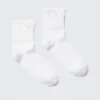 2-Pack Frill Edge Cotton-Blend Socks – White