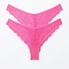 2-Pack Lacey Lace Brazilian Briefs – Bright Pink