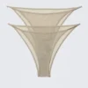 2-Pack Mesh Brazilian Briefs – Beige