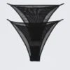 2-Pack Mesh Brazilian Briefs – Black