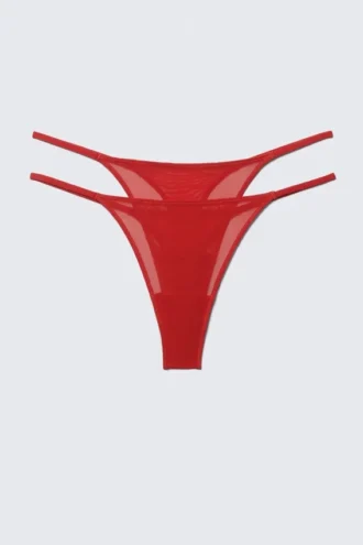 2-Pack Mid Rise Mesh Tanga Thongs – Bright Red