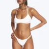 2-Pack Mid Rise Ribbed Tanga Thongs – White