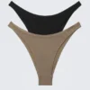 2-Pack Mini Brazilian Bikini Bottoms – Black & Mole