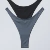 2-Pack Mini Brazilian Bikini Bottoms – Black & Shiny Blue