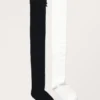 2-Pack Pointelle Knee Socks – Black & White