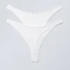 2-Pack Pointelle Thongs – White