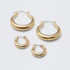 2-Pack Polished Hoop Earrings – Golden
