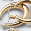 2-Pack Polished Hoop Earrings – Golden