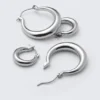 2-Pack Polished Hoop Earrings – Silver