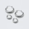 2-Pack Polished Hoop Earrings – Silver