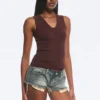 2-Pack Ribbed V-Neck Tank Top – Dark Red