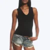 2-Pack Ribbed V-Neck Tank Top – Dark Red