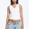 2-Pack Ribbed V-Neck Tank Top – White