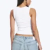 2-Pack Ribbed V-Neck Tank Top – White