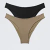 2-Pack Scoop Bikini Bottoms – Black & Beige