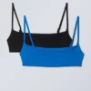 2-Pack Scoop Bikini Tops – Black & Blue