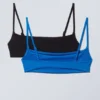 2-Pack Scoop Bikini Tops – Black & Blue