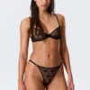 2-Pack Sheer Lace Tanga Thongs – Black
