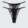 2-Pack Sheer Lace Tanga Thongs – Black