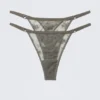2-Pack Sheer Lace Tanga Thongs – Dusty Grey