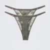 2-Pack Sheer Lace Tanga Thongs – Dusty Grey