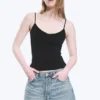2-Pack Slim V-Neck Cotton Singlet – Black