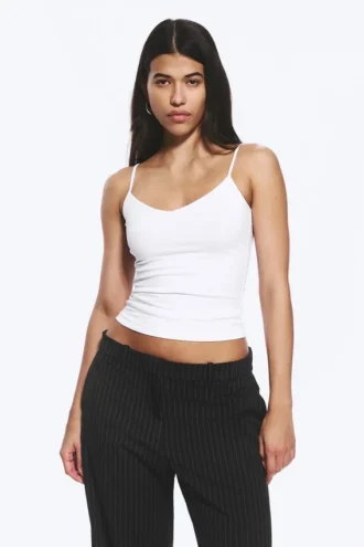 2-Pack Slim V-Neck Cotton Singlet – White