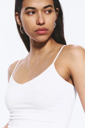 2-Pack Slim V-Neck Cotton Singlet – White