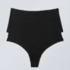 2-Pack Soul Soft High Rise Thongs – Black