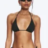 2-Pack Strappy Triangle Bikini Tops – Black + Brown Stripe