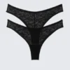 2-Pack Swirly Lace Brazilian Briefs – Black