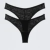 2-Pack Swirly Lace Brazilian Briefs – Black