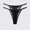2-Pack Swirly Lace Tanga Thongs – Black