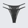 2-Pack Swirly Lace Tanga Thongs – Dark Grey