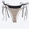 2-Pack Tie Bikin Bottoms – Black + Brown/White Striped