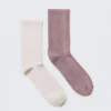 2-Pack Washed Crew Socks – Light Dusty Mole