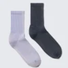 2-Pack Washed Sport Socks – Light & Dark Blue