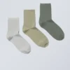 3-Pack Bella Short Sock – Khaki Accent Mix
