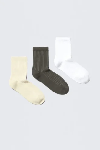 3-Pack Bella Short Sock – Yellow/Grey/White