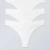 3-Pack Cat Soft Seamless High Rise Thongs – White
