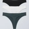3-Pack Cat Soft Thong – Dark Turquoise, White, Black