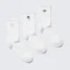 3-Pack Embroidered Crew Socks – White – Embroidered Mix